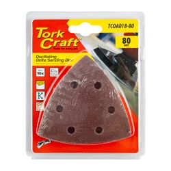 TORK CRAFT Oscillating Sandpaper A/o 93mm 10pc Delta Shape 80grit