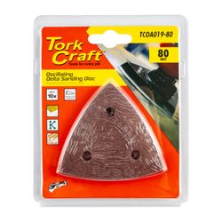 TORK CRAFT Oscillating Sandpaper A/o 80mm 10pc Delta Shape 80grit