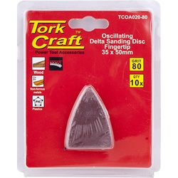 TORK CRAFT Oscillating Sandpaper A/o 35x50mm 10pc Fingertip 80grit