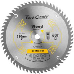 TORK CRAFT Blade Contractor 230 X 60t 16mm Circular Saw Tct