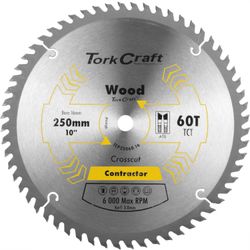 TORK CRAFT Blade Contractor 250 X 60t 16mm Circular Saw Tct