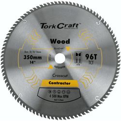 TORK CRAFT Blade Contractor 350 X 96t 30/1 Circular Saw Tct
