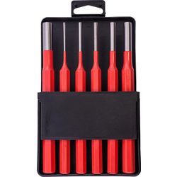 TORK CRAFT  TORK CRAFT Pin Punch Set 6pc - 2.5, 3.5, 4. 5, 6, 8, 10mm Red
