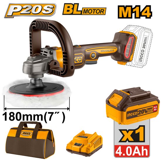 20v Ps+ C/l Polisher B/l 180mm Bag Kit 1bat