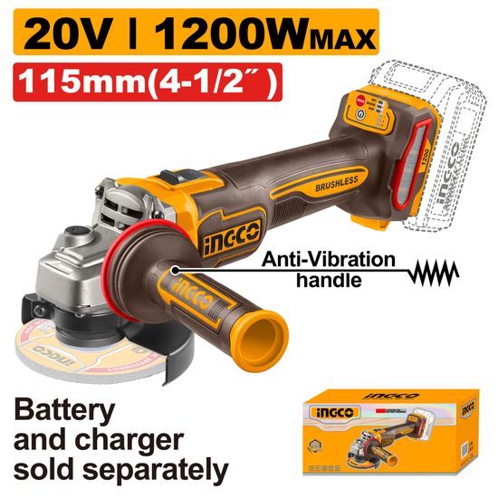 20v Ps+c/l B/l Grinder 115mm 1200w No B/c