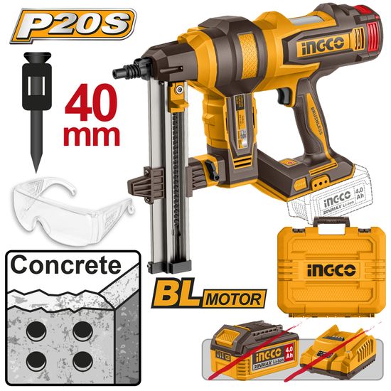 20v Ps+ C/l B/l Concrete Nailer 15-40mm