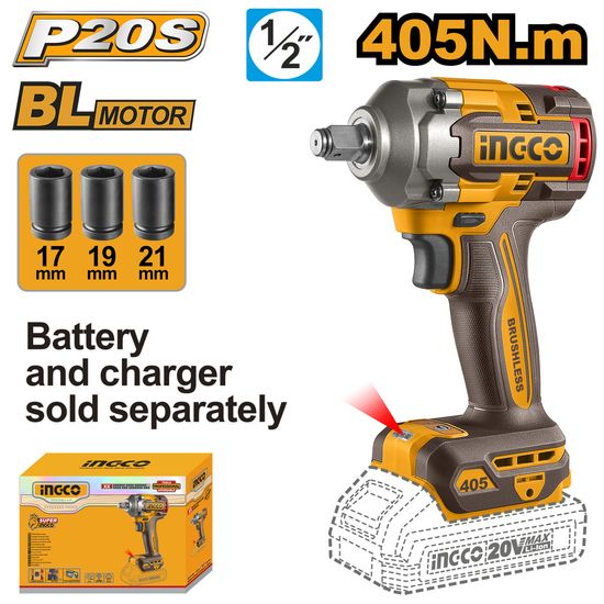20v Ps+ C/l B/l I/wrench 405nm Incl Ass No B/c