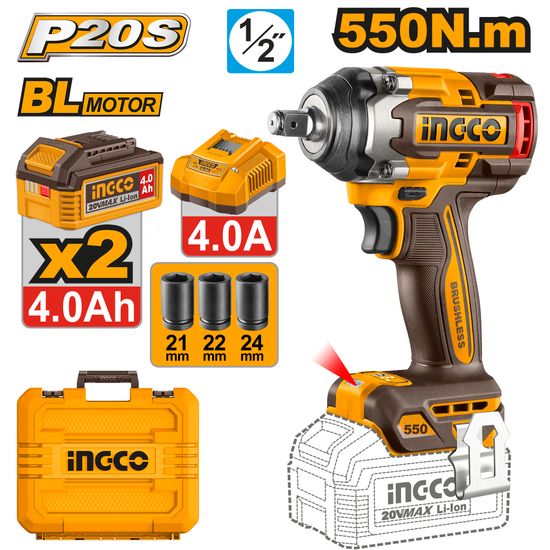 20v Ps+c/l B/l Wrench Imp 700nm Kit 2batt