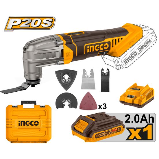 INGCO 20v Ps+ C/l Multitool Kit + Ass Bmc