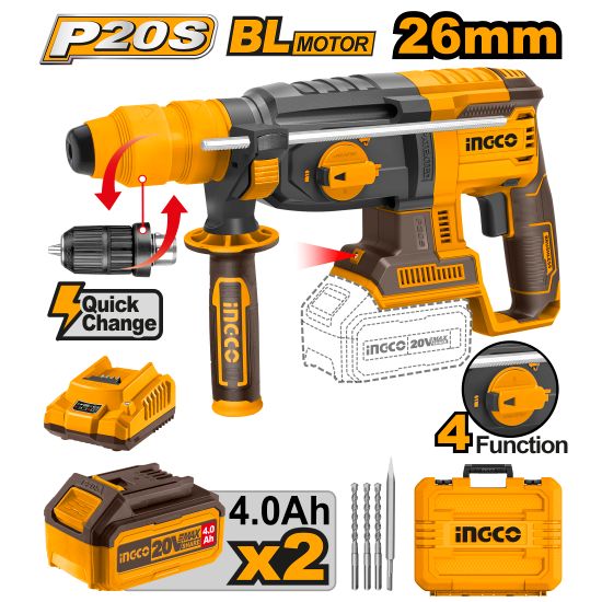INGCO 20v Ps+ Rotary Hammer Kit