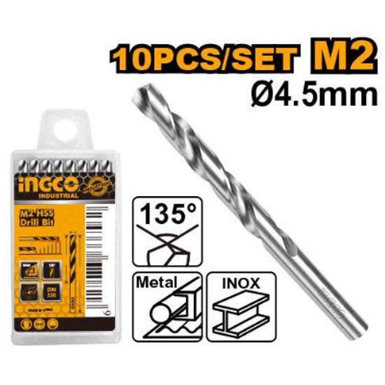 INGCO Drill Bit M2 Hss 4.5mm 10/box