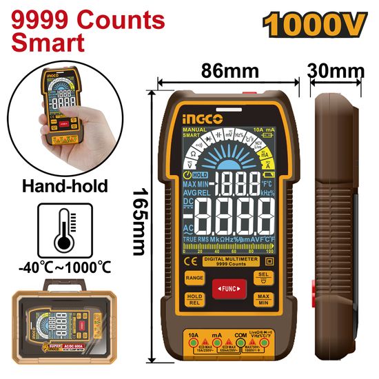 INGCO Multimeter Auto Range True Rms