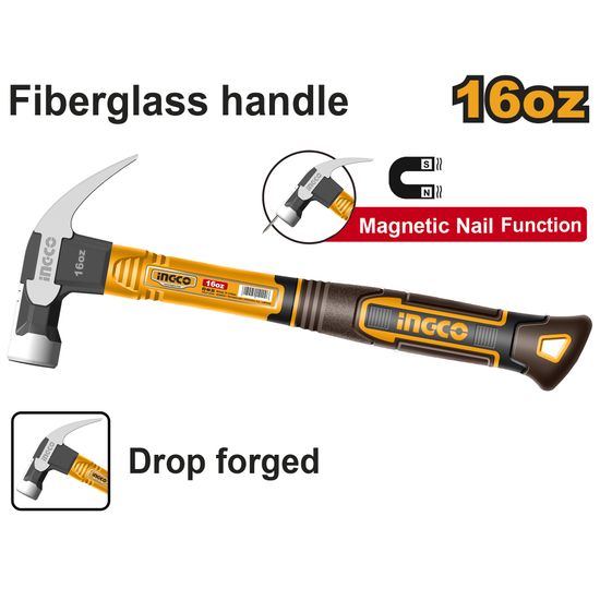 INGCO Hammer Claw 450g F/glass Carbon Steel
