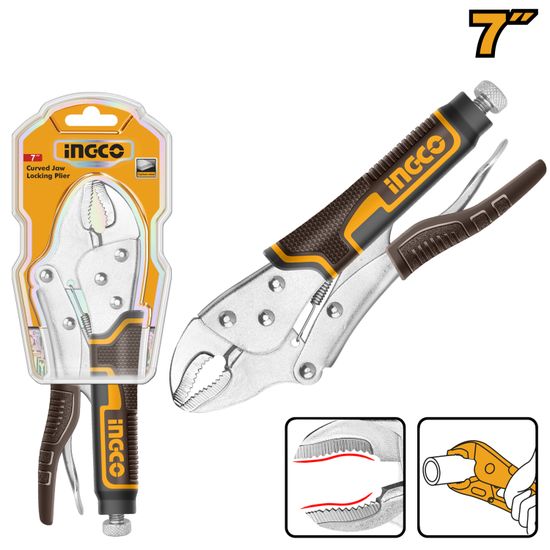 INGCO Plier Lock 175mm Curv Jaw