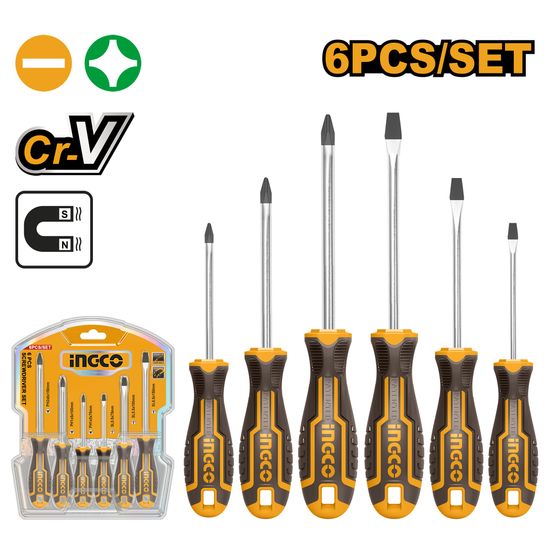 INGCO S/driver Set Card Crv 6pc