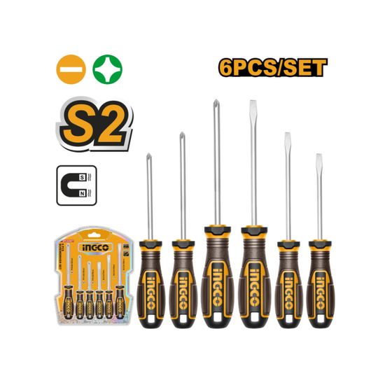 INGCO S/driver S2 Set Ph&slotted 6pc