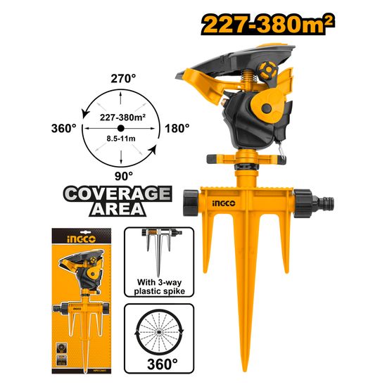 INGCO Garden Sprinkler Pulsating Plastic Spike