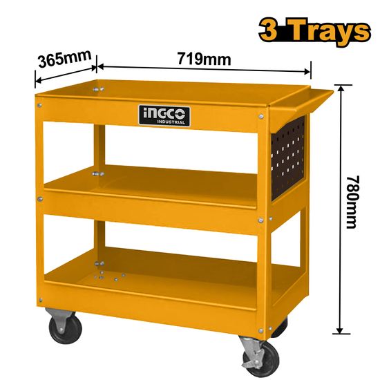 INGCO Tool Cart 3 Tray 719x365x663