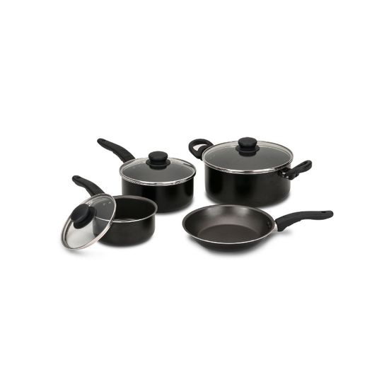 7 Piece Non-stick Cookware Set Black