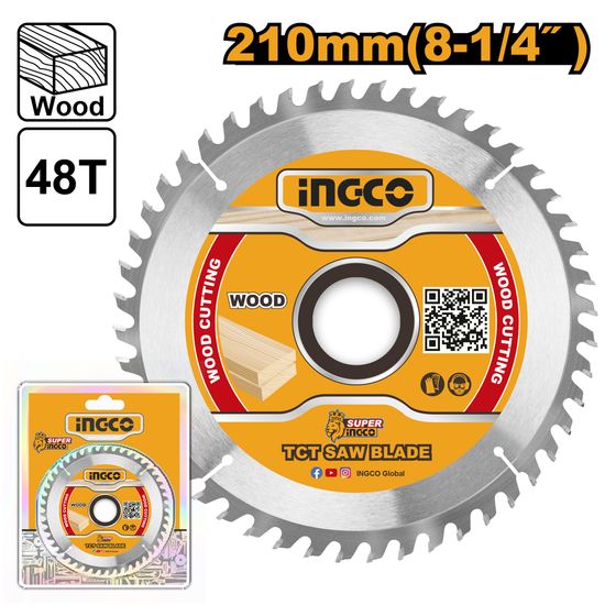 INGCO Blade Tct Wood 210x48t 16/25.4
