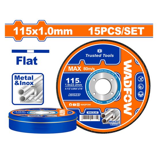 WADFOW Disc Cut Metal Set 115mmx1.0mm 15pcs