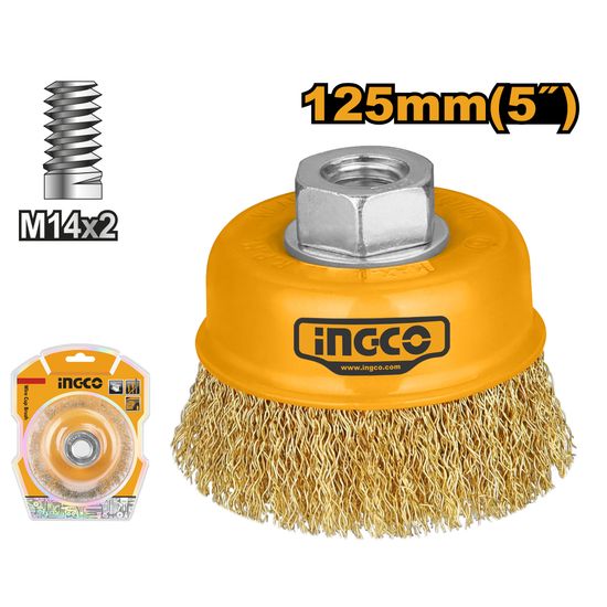 INGCO Brush Wire Cup+nt 125 M14x2.0p