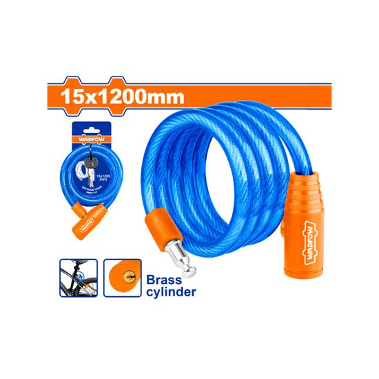 WADFOW Lock Cable Bicycle Pvc Coat 15x1200mm