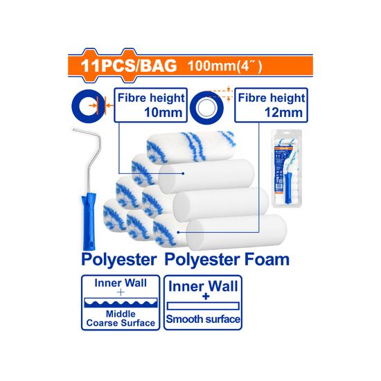WADFOW P/roller Set I/w 100mm 11pcs