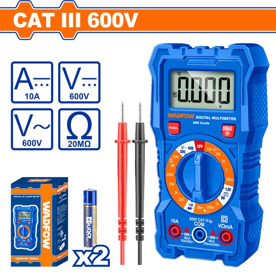 Multimeter Digital 600v 2000 Counts + Bat