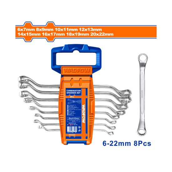WADFOW Spanner Off Set Ring Set 6-22mm 8pcs