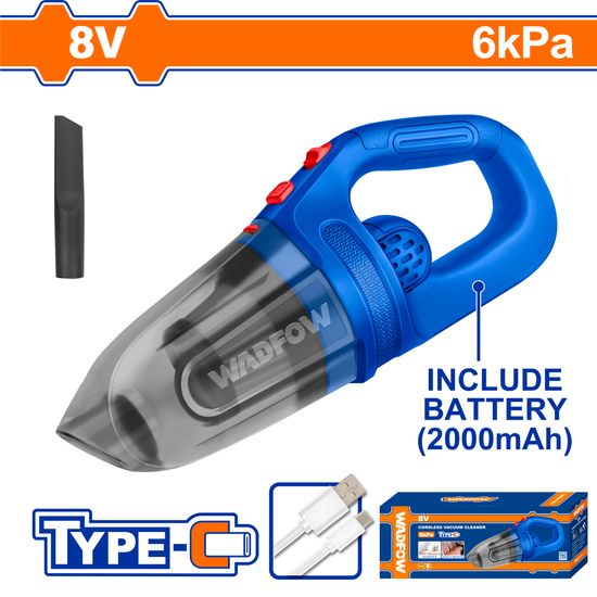 WADFOW 8v Ps+c/l Hand Held Vacuum 0.45l Usb Type C Kit