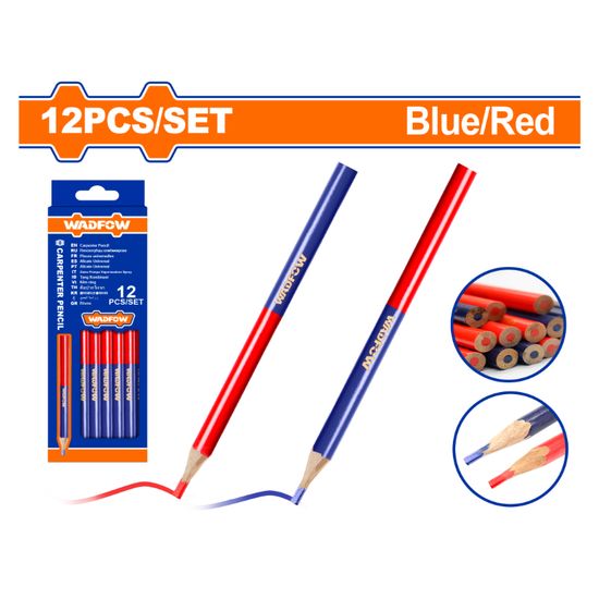WADFOW Pencil Carpenter Set Red/blue 12pcs