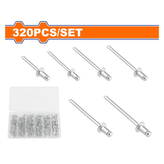 WADFOW Rivet Blind Acc 2.4-4.8mm Set 320pcs
