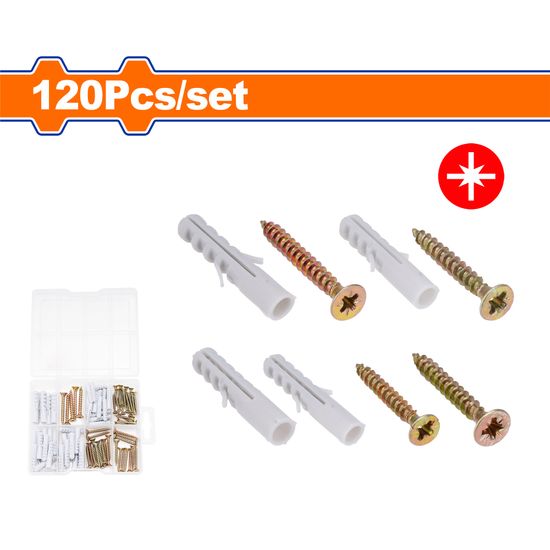 WADFOW Screw Chipboard Acc Set 3.5-5mm 120pcs