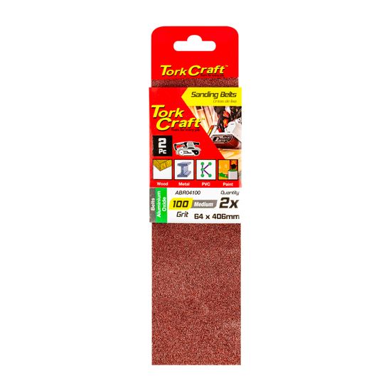 TORK CRAFT Sanding Belt 64 X 406mm 100grit 2/pack