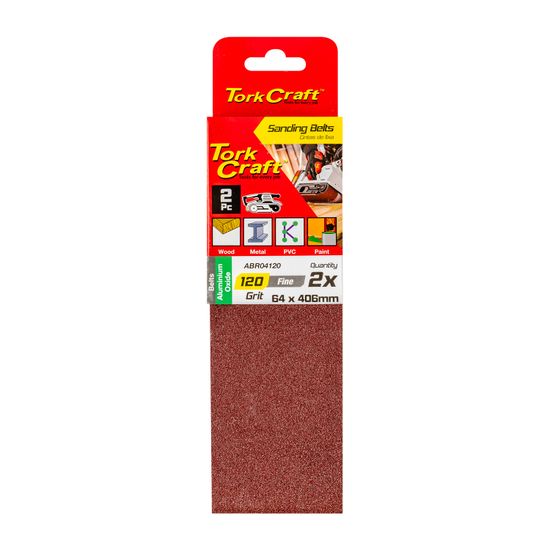 TORK CRAFT Sanding Belt 64 X 406mm 120grit 2/pack