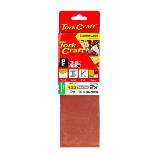 TORK CRAFT Sanding Belt 75 X 457mm 400grit 2/pack