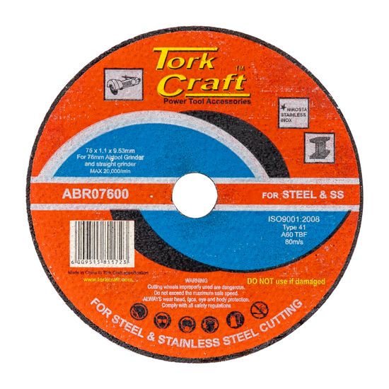 TORK CRAFT Abrasive Cutting Wheel For Steel 76 X 1.1 X 9.53