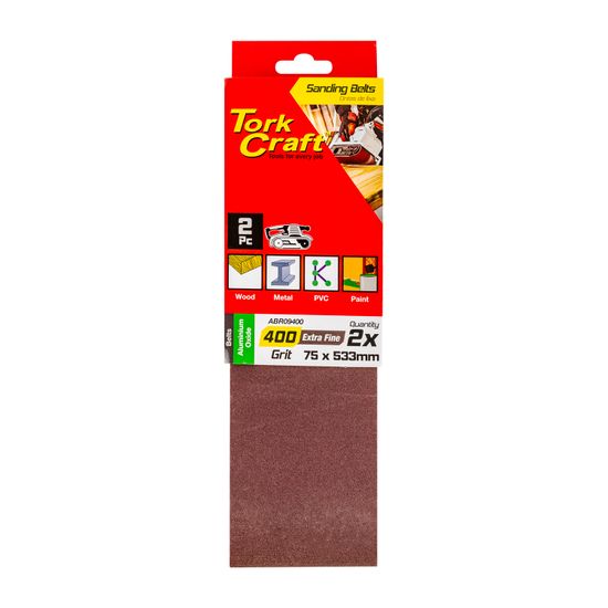 TORK CRAFT Sanding Belt 75 X 533mm 400grit 2/pack