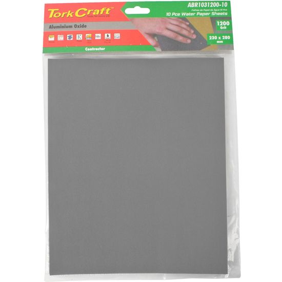 TORK CRAFT Water Paper 230 X 280mm 1200 Gritwet & Dry 10 Per Pack Std
