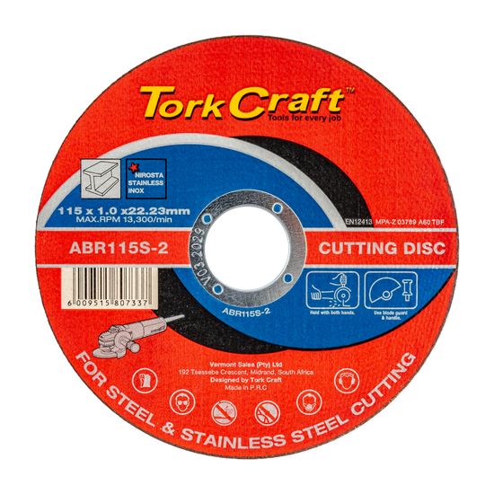 TORK CRAFT Cutting Disc Steel & Ss 115 X 1.0 X 22.2 Mm