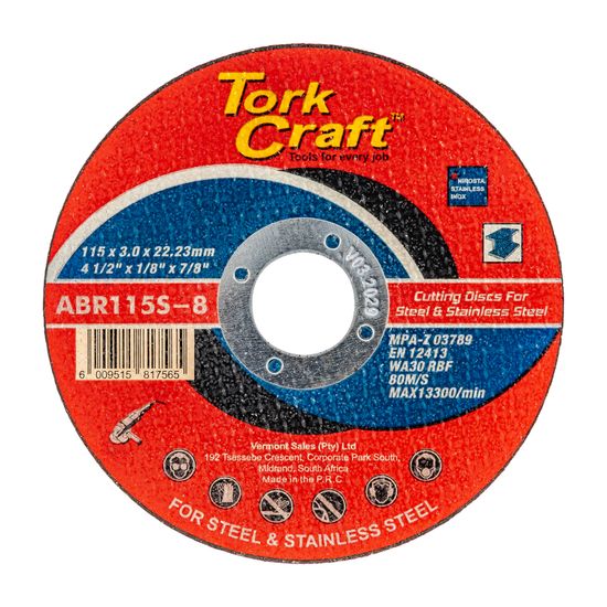 TORK CRAFT Cutting Disc Metal & Ss 115 X 3.0 X 22.22mm