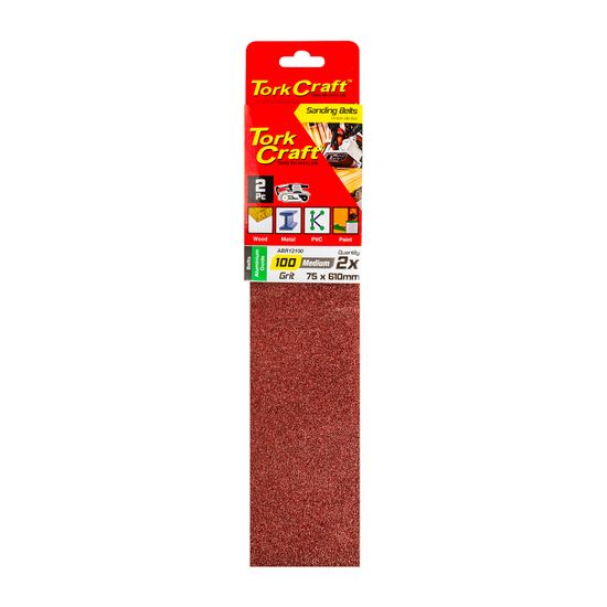 TORK CRAFT Sanding Belt 75 X 610mm 100grit 2/pack