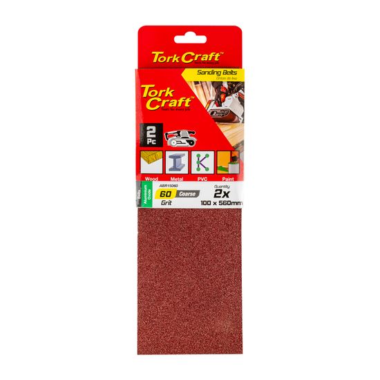 TORK CRAFT Sanding Belt 100 X 560mm 60grit 2/pack