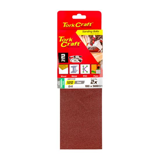 TORK CRAFT Sanding Belt 100 X 560mm 120grit 2/pack