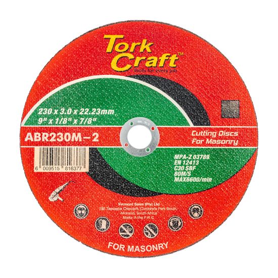 TORK CRAFT Cutting Disc Masonry 230 X 3.0 X 22.22mm