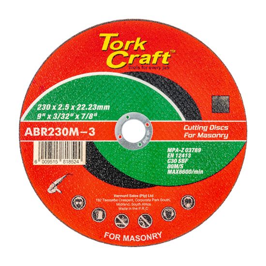 TORK CRAFT Cutting Disc Masonry 230 X 2.5 X 22.22mm