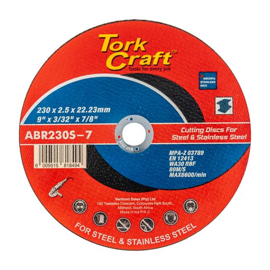 TORK CRAFT Cutting Disc Steel And Ss 230 X 2.5 22.22mm