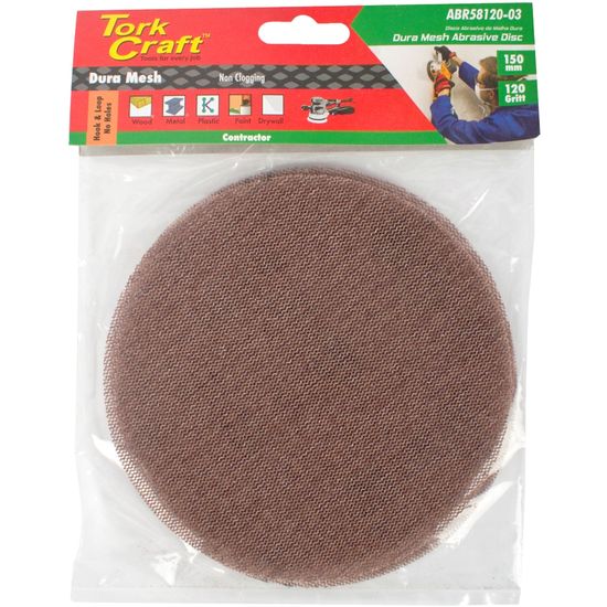 TORK CRAFT Dura Mesh Abr.disc 150mm Hook And Loop 120grit 3pc For Sander Polisher