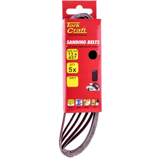 TORK CRAFT Powerfile Sanding Belt 13 X 457mm 120 Grit 5/pk